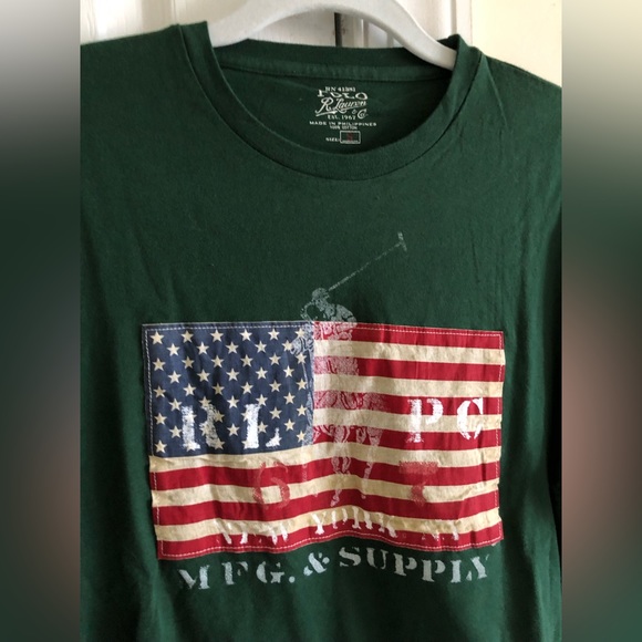 Polo Ralph Lauren Vintage American Flag long sleeves pullover top shirt size S - Picture 3 of 9